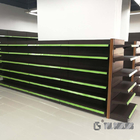 Supermarket TGL Gondola Shelf Rack Double Sided wooden Surface