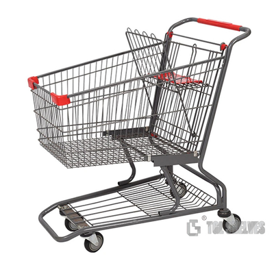 Lightweight Shopping Supermarket Trolley , Aluminium Shopping Cart With Seat 60L