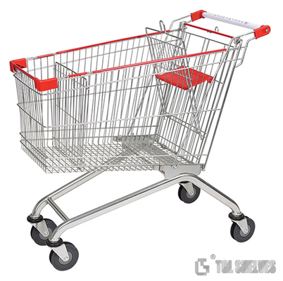 Supermarket Shopping Cart Trolley 60L Capacity Medium Duty 4 Wheels OEM